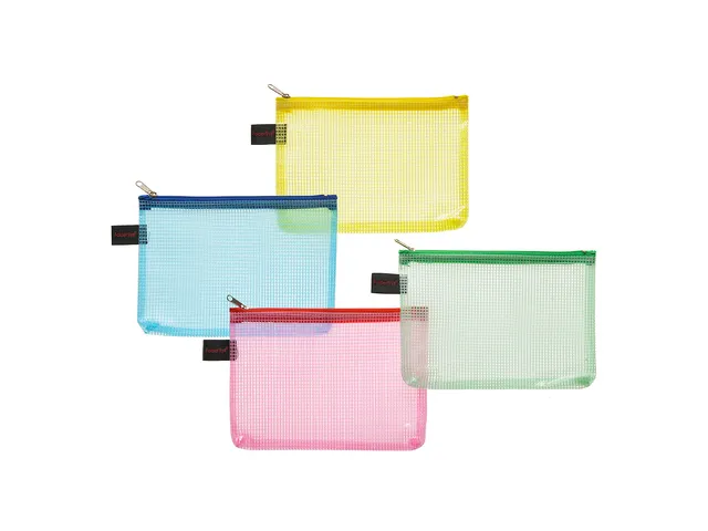 Trousse avec fermeture éclair Foldersys A6 PVC jaune transparent