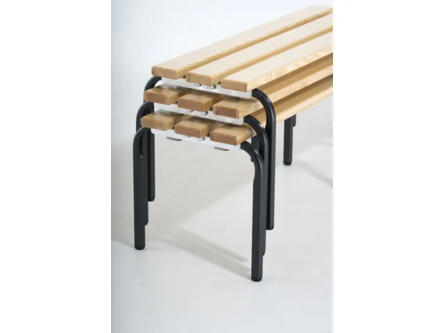 banc,HxLxP 450x2000x450mm,bois,structure acier RAL7035