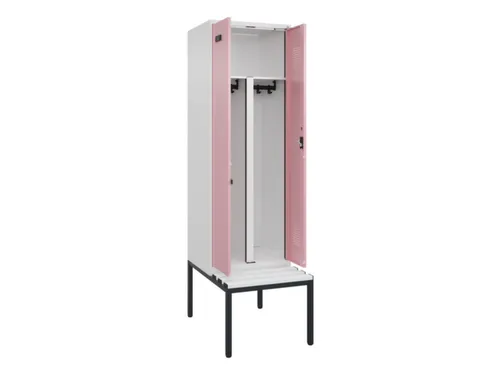 PBM-locker met bank,HxBxD 2120x600x815mm,2vak,vak B 300mm