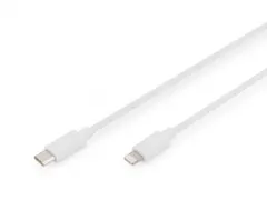 Gegevens-/oplaadkabel Lightning USB-C M/M 1m PVC MFI Wit 20V/3A 60W