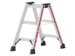 trapladder,beide zijden,2x3treden,Stand H 0,19m,balk L 0,78m,aluminium