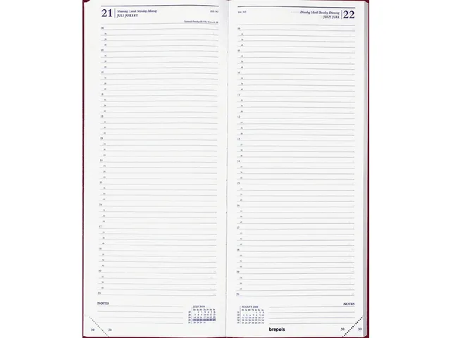 Agenda 2027 Brepols Saturnus Lima 1dag/1pagina bordeaux