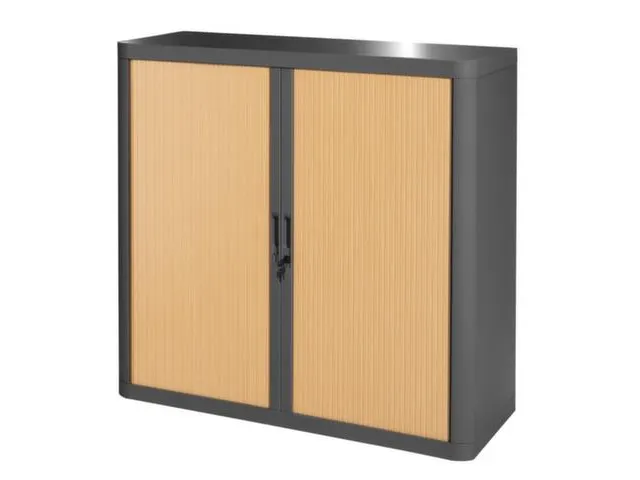 Roldeurkast HxBxD 1040x1100x415mm 2 Oh Romp Antraciet Front Beuken