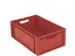 Bac gerbable EN 220x600x400mm PP parois/fond plein rouge