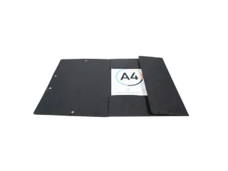 Elastomap A4 glanskarton 3 kleppen monobloc-Zwart - 3