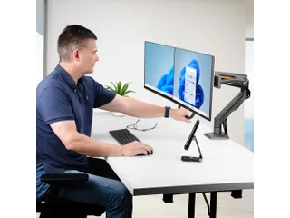 Desk Mount Dual Monitor Arm Tot 27 Inch Crossbar - 9
