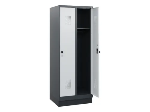 schoollocker,HxBxD 1630x600x500mm,2vak,vak B 300mm,draaigrendel,sokkel