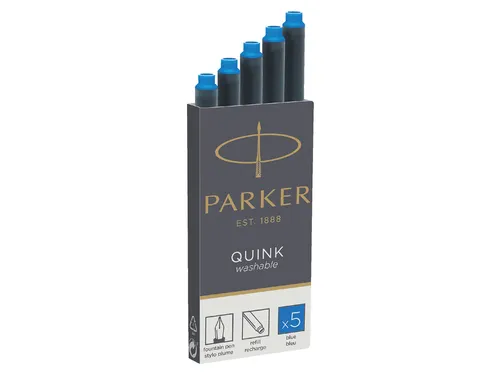 Inktpatroon Parker Quink uitwasbaar koningsblauw pak à 5 stuks