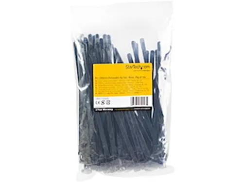 20cm Herbruikbare Kabelbinders zwart nylon 100 stuks