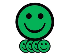 Magneet smiley 50mm emotie blij groen 5 stuks