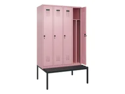 locker met bank,voor scheiding van kleding,HxBxD 2120x1200x815mm,4vak