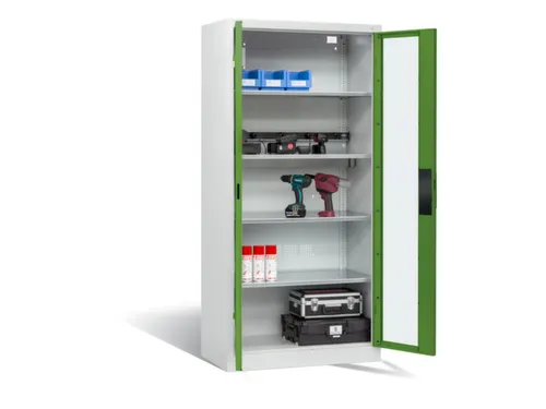 acculaadkast 1950x930x500mm 5stekkerdozen 230V cil.-slot front RAL6011