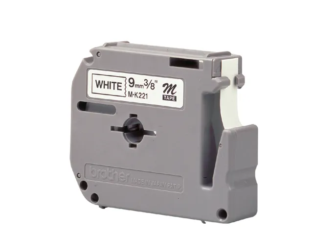 Ruban de lettrage Brother P-Touch M-K231 non laminé 12mm noir sur bla