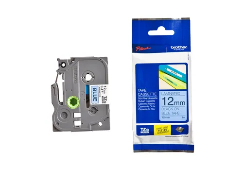 Labeltape Brother P-touch TZe-531 standaard 12mm zwart op blauw