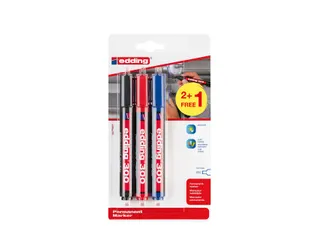 Viltstift edding 300 rond 1.5-3mm assorti blister à 2+1 gratis - 2