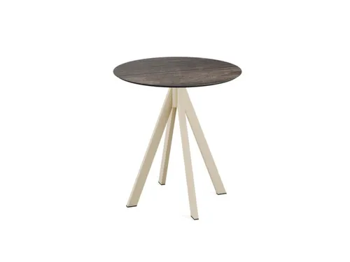 bistrotafel,HxØ 730x700mm,rond,4voeten zandkleuren