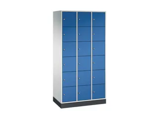 lockerkast,RAL 7035/RAL 5010,HxBxD 1950x920x500mm,3x6vakken,cil.-slot - 2