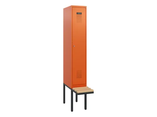 locker met bank,HxBxD 1950x300x815mm,1vak,vak B 300mm,cilinderslot