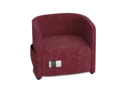 fauteuil,1-zits,stof rood,HxBxD 760x860x760mm,stekkerdoos,2xUSB