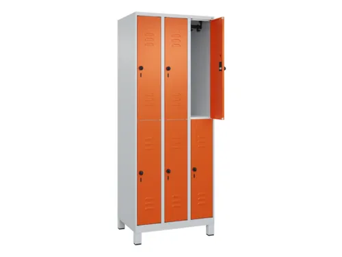 dubbeldekse locker,HxBxD 1950x750x500mm,3x2vak.,vak B 250mm