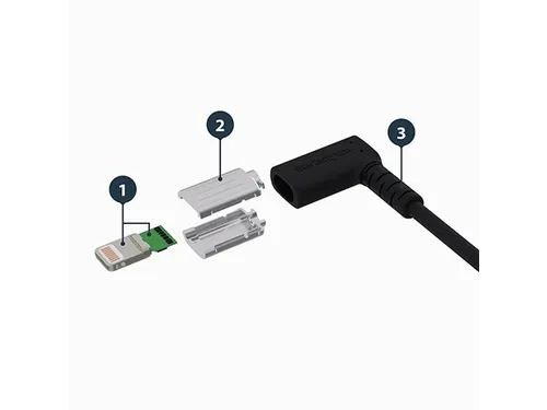 1 Meter Gehoekte Lightning Usb Kabel Apple Zwart Aramide