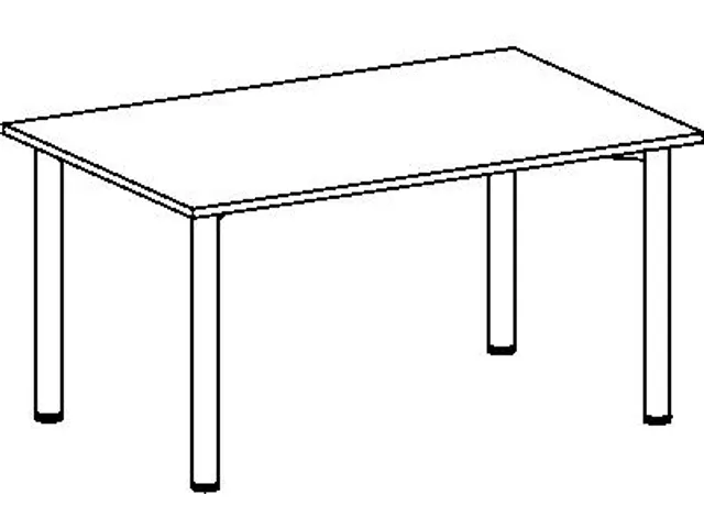 Table de réunion rectangulaire 720x1200x800 gris 4 pieds RAL9006