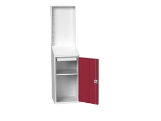 lessenaarkast met achterwand 2000x525x550mm 1 legbord RAL7035+RAL3004 - 1