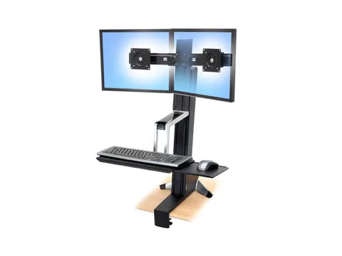 Werkstation Zit-sta Workfit S Duo Zwart