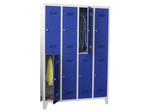 dubbeldekse locker,HxBxD 1850x900x500mm,3x2vak.,RAL7035,front RAL7035