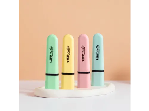 Markeerstift Bic blister à 4 pastelkleuren