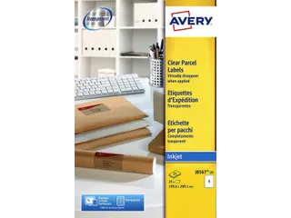 Adresetiket Avery J8567-25 210x297mm A4 Transparant Inkjet 25 stuks - 4