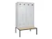 locker met bank,voor scheiding van kleding,HxBxD 2120x1200x815mm,4vak