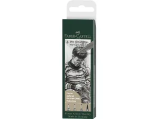 Tekenstift Pitt Artist Pen etui 4stuks 273 warm grijs IV S, F, M, B - 1