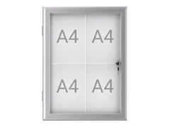 Buiten- binnenvitrine wand MAULexcite whiteboard 4xA4 met slot