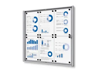 Vitrinebord Quantore voor binnen 6x A4 zilver - 1