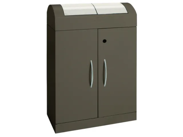 Afvalverzamelstation 2x45 Liter Romp Soft-Mokka Inworp Rvs