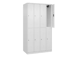 dubbeldekse locker,HxBxD 1850x1000x500mm,4x2vak.,vak B 250mm,cil.-slot - 1