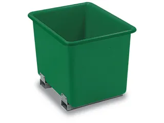 Grote GVK-bak,conisch,HxLxB 990x2108x1480mm,2200l,groen,vorksloffen - 1