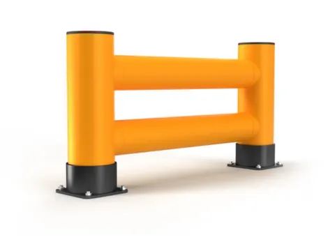 aanrijdbeveiligingsplank,dubbele plank,HxL 600x1200mm,HDPE,geel/zwart