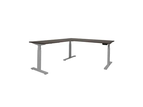 Elektrisch Hoekbureau Dextro Plus 180x160cm Frame Alu Blad Logan Eik