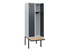 locker met bank,HxBxD 1950x600x815mm,2vak,vak B 300mm,cilinderslot