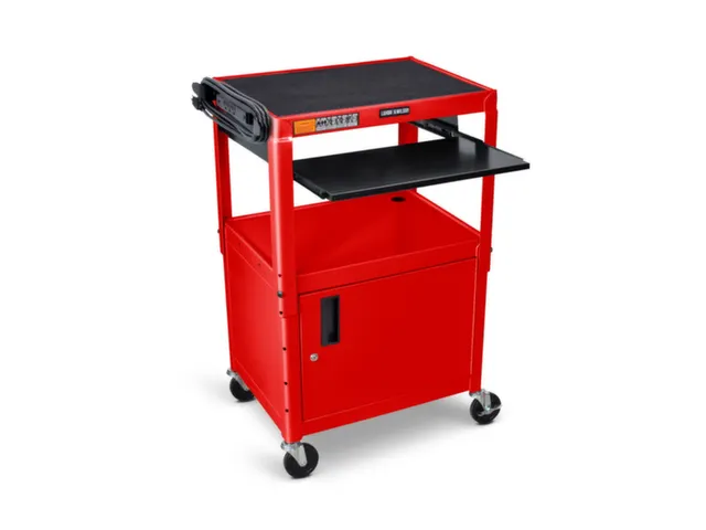 bijzetwagen,HxLxB 610-1060x610x460mm,rood,2niveau(s)