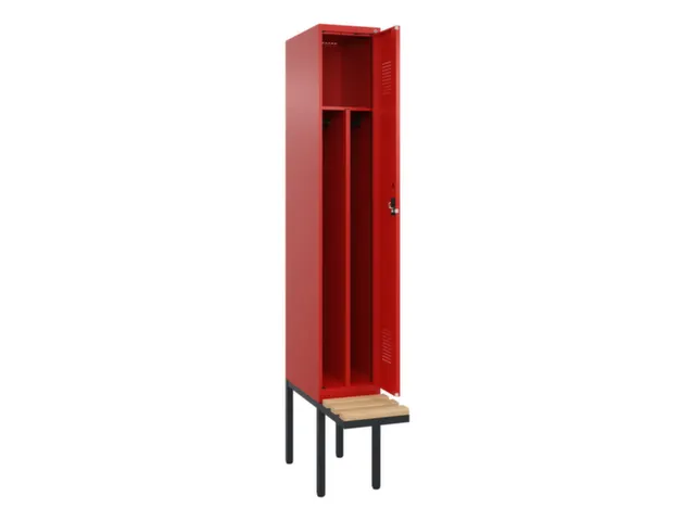 locker met bank,voor scheiding van kleding,HxBxD 2120x300x815mm,1vak
