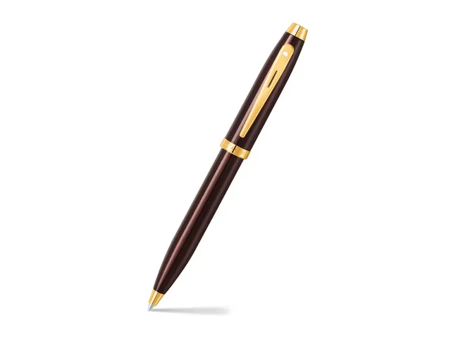 Set cadeau Stylo à bille Sheaffer 100 9370 brun brillant ton or avec