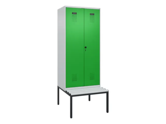 locker met bank,voor scheiding van kleding,HxBxD 2120x800x815mm,2vak