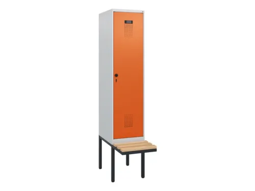 locker met bank,HxBxD 1950x400x815mm,1vak,vak B 400mm,draaigrendel