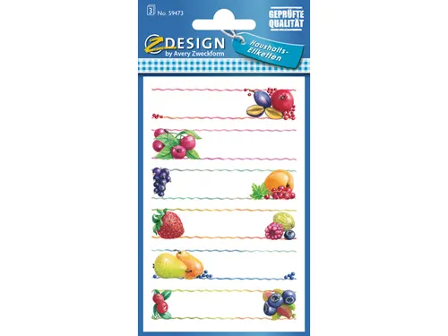 huishoudetiket Z-design Home pakje a 3 vel fruit