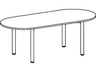 vergadertafel HxBxD 72x200x90cm ovaal Esdoorn 4voeten Alu ronde buis - 5