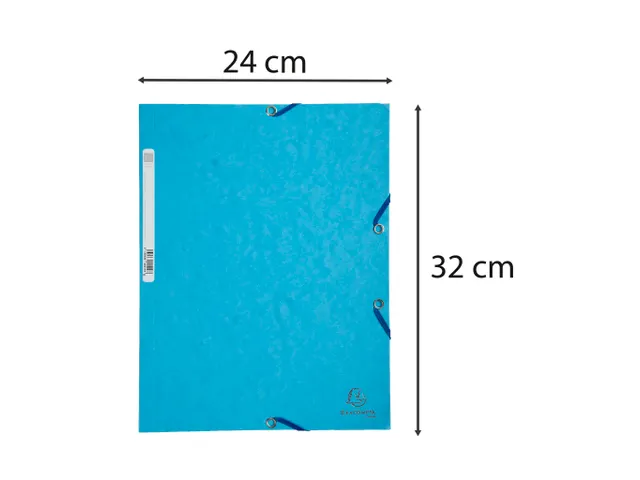 Elastomap 3 kleppen glanskarton 400g/m2 - A4-Turkoois