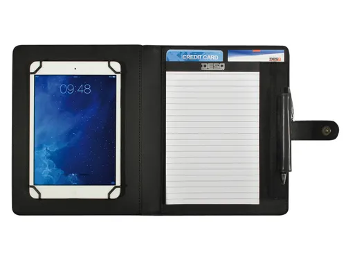 DESQ Schrijfmap voor tablet 7-10,4 inch met sluitclip Zwart